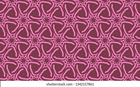 Vector Seamless illustration with pattern in triangles style. Curved line. Decorative design for For interior wallpaper, smart design, fashion print