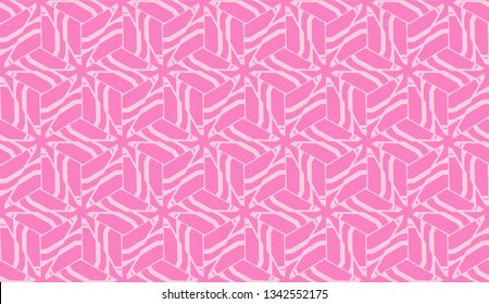 Vector Seamless illustration with pattern in triangles style. Curved line. Decorative design for For interior wallpaper, smart design, fashion print
