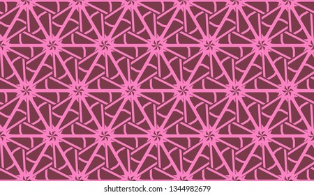 Vector Seamless illustration with pattern in triangles style. Curved line. Decorative design for For interior wallpaper, smart design, fashion print