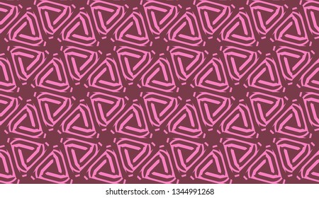 Vector Seamless illustration with pattern in triangles style. Curved line. Decorative design for For interior wallpaper, smart design, fashion print