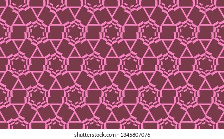 Vector Seamless illustration with pattern in triangles style. Curved line. Decorative design for For interior wallpaper, smart design, fashion print