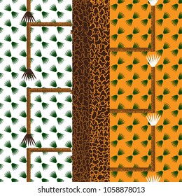 Vector seamless illustration with pine tree 