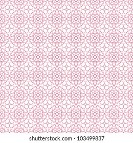 Vector seamless illustration of tangier grid, abstract guilloche red background