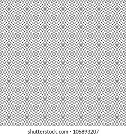 Vector seamless illustration of tangier grid, abstract guilloche background