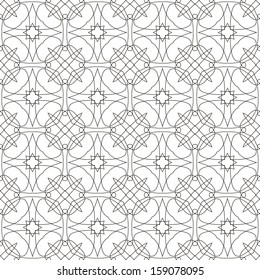 Vector Seamless Illustration of Tangier Grid, Abstract Guilloche Background