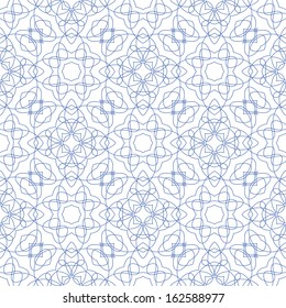 Vector Seamless Illustration of Tangier Grid, Abstract Guilloche Background