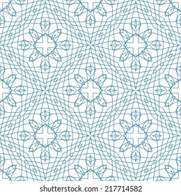 Vector Seamless Illustration of Tangier Grid, Abstract Guilloche Background