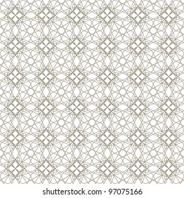 Vector seamless illustration of tangier grid, abstract guilloche background