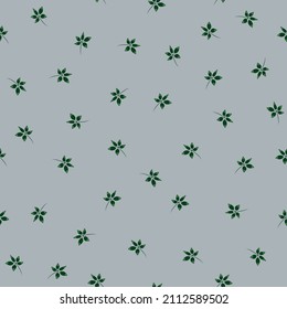 Ilustración sin fisuras de vectores con varias ramas de plantas verdes. Patrón natural