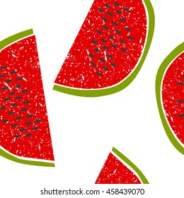 Vector seamless illustration with watermelons. It can be used for printing on fabric. Summer berry, juicy, bright, vitamin, background.