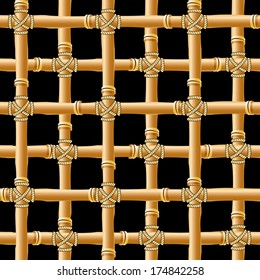 vector seamless image of bamboo trellis