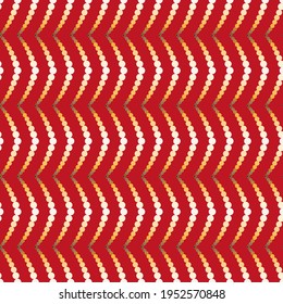 Vector, Seamless, Image from A Kind of Stylized Image of Yellow and White Beads On a Red Background