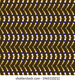 Vector, Seamless, Image of A Kind of Stylized Beads On a Dark Brown Background 