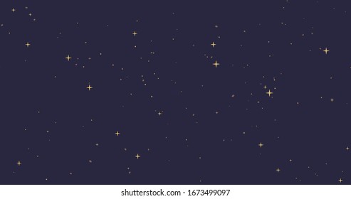 Vector seamless image of the night sky with stars. Starry cloudless sky.