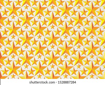 Vector seamless image. The volume of the star, the background for the puzzle, new year, christmas. Star flooring. Isolated image, transparent background.