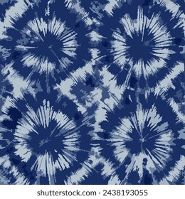 Vector seamless indigo ethnic pattern.