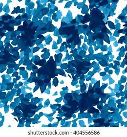 Vector Seamless Ink Pattern With Abstract Flowers. Hand Drawn Brush Painting. Trendy Floral Background.