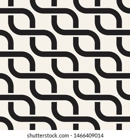 Vector seamless interlaced stylish pattern. Repeating geometric background design with weaved bold lines.