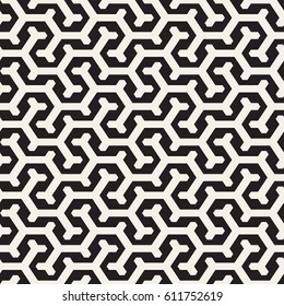 Vector Seamless Interlacing Lines Pattern. Repeating Geometric Background With Hexagonal Lattice.