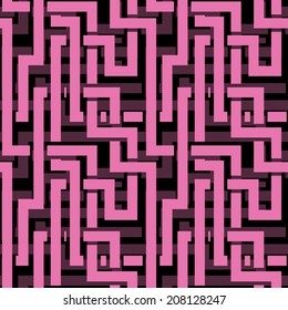 Vector seamless interwoven purple ornament on a black background