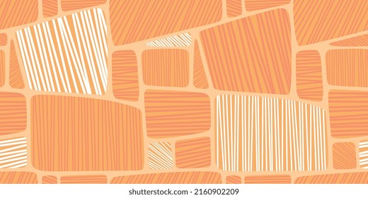 Vector Seamless irregular bright hand drawing Lines Pattern. Abstract Freehand Background Design