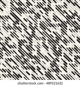 Vector Seamless Irregular Diagonal Dash Lines Pattern. Abstract Geometric Background Design