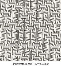 Vector seamless irregular linear grid pattern. Modern stylish abstract texture. Repeating geometric lattice from randomly disposed elements.