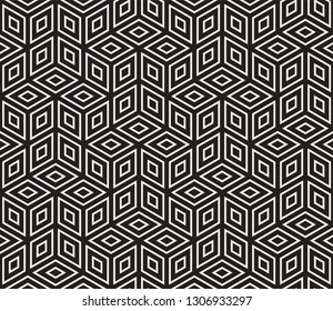 Vector seamless irregular linear grid pattern. Modern stylish thin lines abstract texture. Repeating geometric lattice from randomly disposed rhombus shapes.