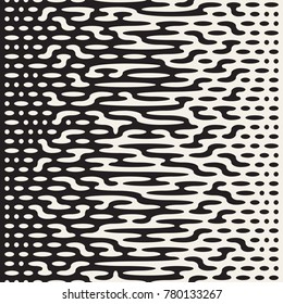 Vector seamless irregular lines. Halftone black and white color transition. Abstract trendy geometric background pattern