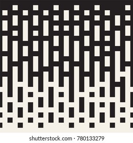 Vector seamless irregular lines. Halftone black and white color transition. Abstract trendy geometric background pattern