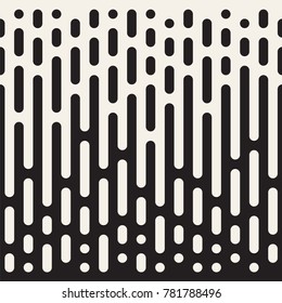 Vector seamless irregular lines. Halftone black and white color transition. Abstract trendy geometric background pattern