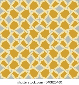 Vector Seamless Islamic Star Line in Yellow And Blue Geometric Pattern Abstract Background