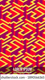 Vector seamless isometric pattern, 3d cubes abstract background, fantastic city geometry