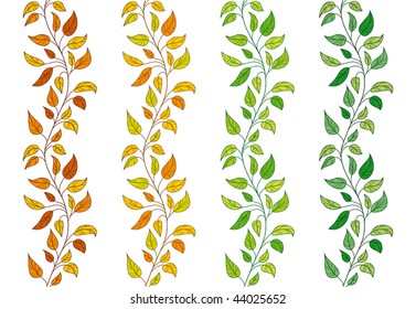 Vector seamless ivy borders