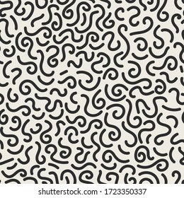 Las líneas geométricas de salto sin fisuras del vector hacen mella en su patrón. El fondo abstracto de moda. Textura dibujada a mano en estilo doodle