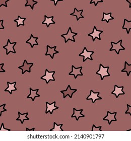 Vector seamless kids pattern with hand drawn stars. Stars for wallpaper and baby shower. vector illustration for children.