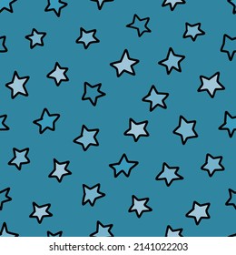 Vector seamless kids pattern with hand drawn stars. Stars for wallpaper and baby shower. vector illustration for children.
