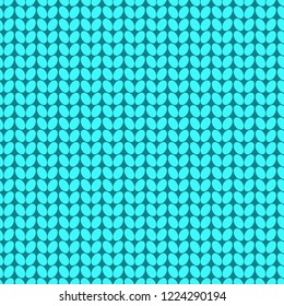Vector seamless knitted background. Natural material fabric. Blue backdrop