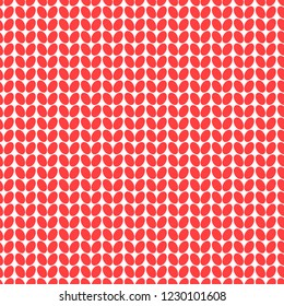Vector seamless knitted background. Natural material fabric. Red backdrop