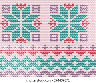 Vector Seamless knitted background Scandinavian style pattern