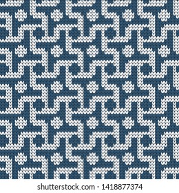 Vector seamless knitted decorative abstract pattern hound-tooth style
