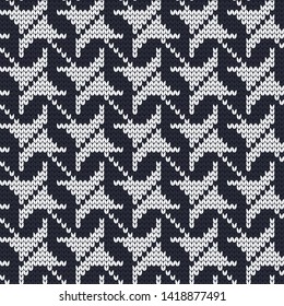 Vector seamless knitted decorative abstract pattern hound-tooth style