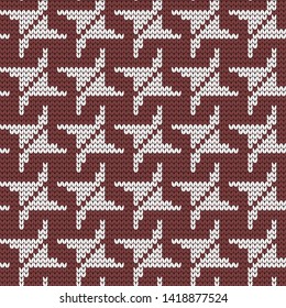 Vector seamless knitted decorative abstract pattern hound-tooth style