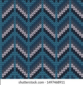 Vector seamless knitted decorative geometric abstract pattern for design plaid or sweater