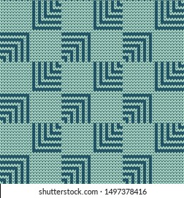 vector seamless knitted geometric abstract pattern, plaid or sweater design