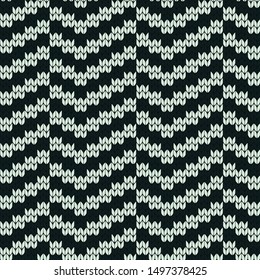 vector seamless knitted geometric abstract pattern, plaid or sweater design