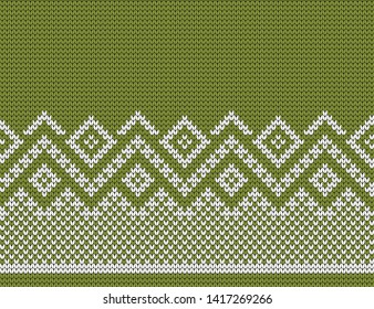 Vector seamless knitted geometric border