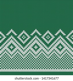 Vector seamless knitted geometric pattern
