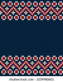 Vector seamless knitted geometrical pattern