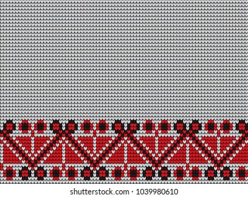 Vector seamless knitted geometrical pattern